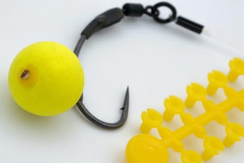 Korda Floss Caps - 10 Köderstopper Boiliestopper, Farbe:Pink/Yellow