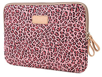 LaoZan Leopard Print Laptop Sleeve Case Bag Carrying Handbag Briefcase Sleeve Briefcase Bag For Ultrabook,ipad 6.5 Leopard Red