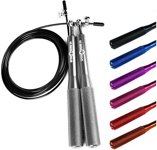 Sporttrend 24® Springseil mit Kugelgelenk und Längen verstellbar Speed Jump Rope, Stahlseil zum Boxen, Ausdauertraining