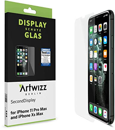Artwizz SecondDisplay Schutzglas kompatibel mit iPhone 11 PRO MAX/iPhone XS MAX - Displayschutz aus Sicherheitsglas mit 9H Härte - Hüllenfreundlich