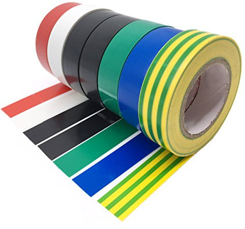 YTBUBOR Electrical Tape 8 Rolls, 15mm x 15m Mixed Colour Electrical Insulation Tape Waterproof PVC Electric Tape for Insulating Bundling and Repairing Wires