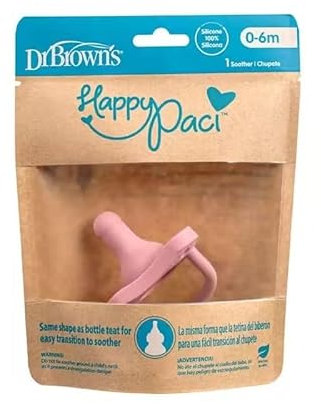 Chupete Silicona 1 sola pieza 0 meses -Rosa- HappyPaci