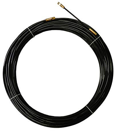 Guia pasacables de nylon, negro, Ø 4 mm, 10 metros, con terminales intercambiables