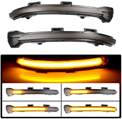 Coppia di indicatori di direzione dinamici a LED per Golf 7, MK7, GTI 7, R 7.5, Golf Sportsvan (conchiglia nera (gialla)