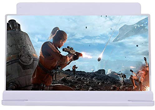 Lupa de pantalla de 18 , pantalla de proyector con lupa de teléfono móvil 3D HD para películas / videos / juegos, zoom libre, compatible con todos los teléfonos inteligentes(blanco)
