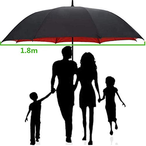 Riesiger Golfschirm Schwarz, 78 Zoll Übergroßer Regenschirm, XXXL Herren Business Long Stick Regenschirm, Outdoor Sport Angelschirm, Großer Sonnenschirm Sonnenschirm