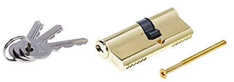 Cylindre de serrure profilé en laiton avec 3 clés 40/45 mm