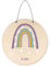 Preciosa placa para puerta con nombre como placa de nombre en diseño de arco iris para habitación de niños, habitación de bebé, niñas y niños, regalo personalizado color niña