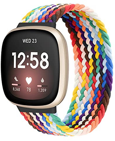 Vouzhui Compatible avec la Bracelet Fitbit Sense et Fitbit Versa 3, Bande de Remplacement pour Le Sport à Tricoter en Nylon Souple et Respirant élastique pour Versa 3 et Sense, Femmes Hommes