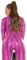 Koucla Combinaison longue avec fermeture éclair brillante au look mouillé, Rose, S