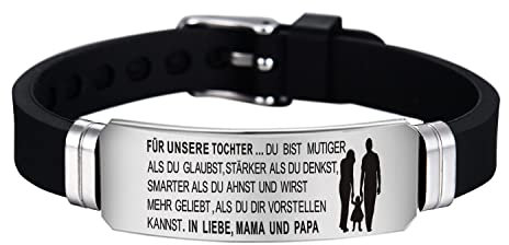 HAYOUWAY Breites Armband Silikon Verstellbar Armband FÜR UNSERE TOCHTER von Mama Papa