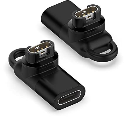 Adaptador USB 3.0 tipo C a conector para Garmin Fenix 7X 6 X 5 Instinct2 venu sq 2s vivoactive 4s Forerunner 245 645 935 945 Set de carga de repuesto (2 unidades)