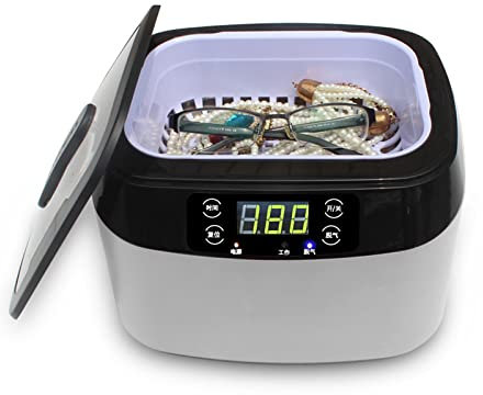 TXTC 1200mL Ultrasonic Cleaner Machine,Jewellery Cleaner With Cleaning Basket,Stainless Steel Inner Tank,Portable Eyeglass Cleaner for Necklaces,Watches,Small Parts