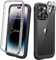 Diaclara Designed for iPhone 14 Pro Max Case, Full Body Rugged Case with Built-in Touch Sensitive Protector, with Camera Lens Protector for iPhone 14 Pro Max 6.7 (Black)