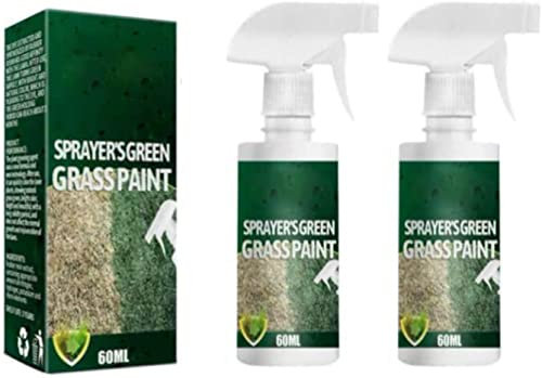 2022 Neue verbesserte Sprühfarbe für grüne Grasfarbe – Rasenfarbe, Rasenfarbe, 60 ml (2 Stück)