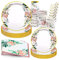 Bymivofun 125 piezas Vajilla de Cumpleaños con Flores, para 25 Invitados, Suministros de Papel para Fiestas de Cumpleaños Infantiles Florales, para Decoración de Fiestas Temáticas para Niños y Niñas