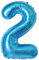 Geburtstag zahlen luftballon 2 jahre | Folienballon Kindergeburtstag Deko 2 XXL Blau-Riesen Folienballon in 40 - 101cm Geburtstagsdeko - Ballon Zahl Deko zum Geburtstag - fliegt mit Helium