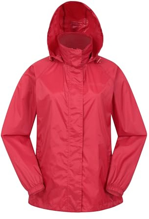 Mountain Warehouse Pakka Womens Waterproof Rain Jacket | Lightweight & Breathable Ladies Coat with Fully Taped Seams, Easy to Pack Packaway Hood & Stuff Bag, For Wet Weather, Walking