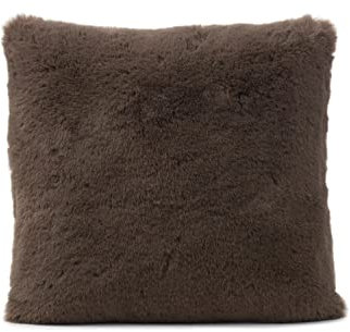 Gözze - Quadratisches Zierkissen, Kunstfellbezug, 100% Polyester, 40 x 40 cm - Taupe
