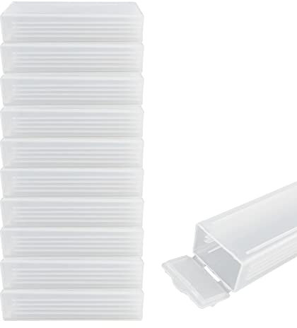 10 Packs Microscope Slides Dispenser Boxes, Plastic Rectangle Microscope Glass Holder Slide Box for Laboratory 5 Microscope Slides