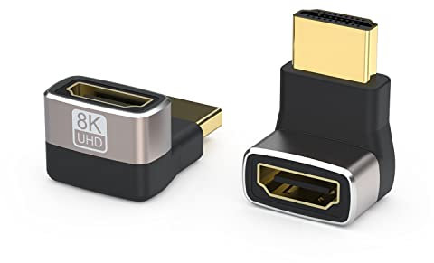 VMOJO 2 Pack 8K HDMI Adapter,270 Degree Upward Angle Gold Plated HDMI Male to Female Connector, Supports 3D 8K HDMI Extender for TV Stick Roku Stick Chromecast Xbox PS5 PS4