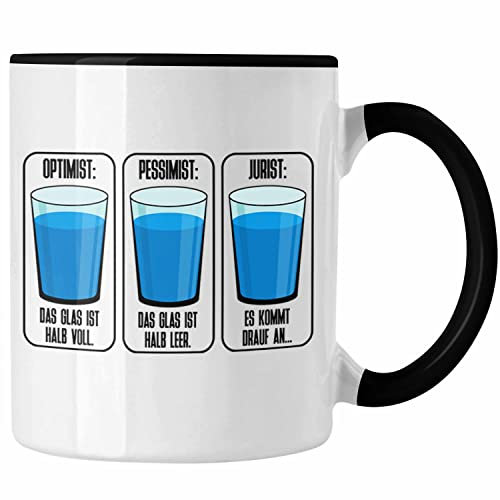 Trendation - Jura Tasse Geschenk Juristen Geschenkidee Lustiger Spruch Humor Anwalt (Schwarz)