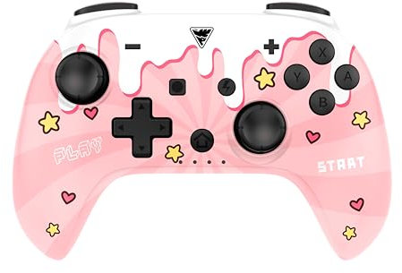 DragonShock - POPTOP COMPACT BT - Mando inalámbrico Sweet Pink compatible con Nintendo Switch - Botones traseros programables - Sensores Gyro de 6 ejes - Motor de vibración ajustable