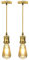 LEDSone Adjustable Vintage French Gold Pendant Light Fixture 4x7cm Lamp Holder Max 95cm Hanging Wire Easy Fit Ideal for Living, Dining, Kitchen and Retro Inspired Interiors