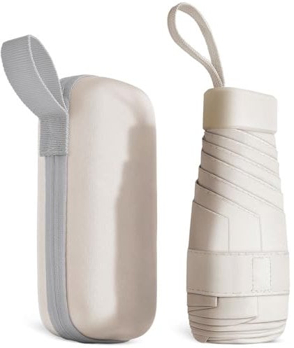 Aolso Mini Paraguas del Sol,Paraguas Plegable,Paraguas Plegable Antiviento para Hombre y Mujer Apertura y Cierre, Paraguas Plegables y Compacto Resistencia UV & Impermeable-Blanco
