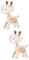 Mikikit 2Er Set Led Nachtlicht Kinderzimmer, Cartoon Haustier Tischlampe, Faltbare Hirschlampe, Dekorative Mini Nachtlampe, Pvc, Beige, 3.3X5.5X8Cm