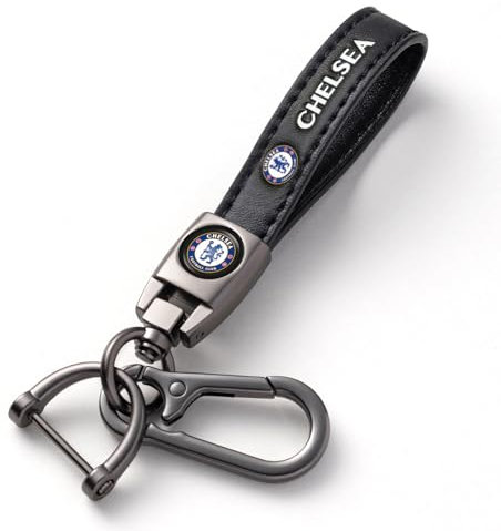 HDBDYH Leder Schlüsselanhänger für Auto für Fußballfans, Chelsea Auto Schlüsselanhänger für Motorrad,SUV, Truck, Unisex Auto Schlüsselanhänger Ersetzen Zubehör für Männer und Frauen