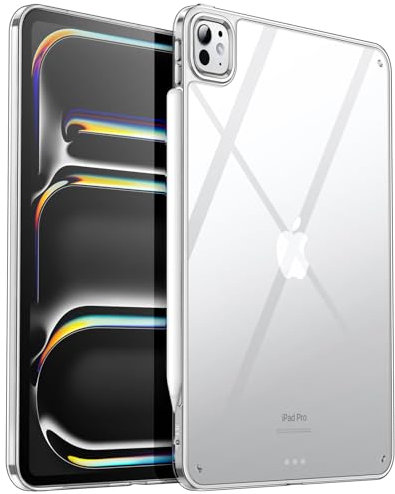 JETech Klar Hülle für iPad Pro 11 Zoll M4 2024 (5. Generation), Anti-Vergilbung Transparent Stoßfest Dünn Tablet Rückendeckel mit Hart PC Rückseite und Soft TPU Stoßfänger