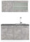 Vicco Singleküche R-Line, Küchenzeile Single, Beton/Weiß, 140 cm, AP Anthrazit