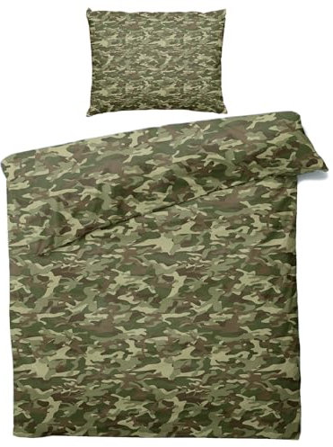 ZDABAOEC Sommer Bettwäsche 155x220 Camouflage - Grün Armee Tarnmuster Bettbezug 155x220 - Weich Mikrofaser Bettwäsche-Sets mit Reißverschluss - Wendebettwäsche & 1 Kissenbezug 80x80