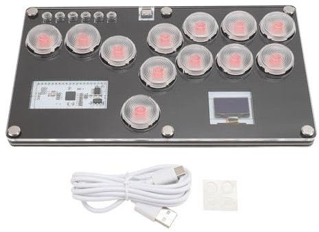 All Button Controller, Unique 12 Button SOCD Mini Keyboard with, RGB for PC Steam Deck PS3 Switch Lakka