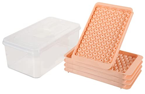 CIYODO Moldes Para Cubitos De Hielo Redondos Bandeja De Hielo Con Tapa Molde Para Bolas De Contenedor De Para Congelador