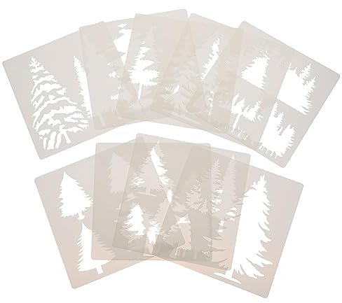 Anneome 9stücke Schablonen Weihnachten Aus Pet-material Wiederverwendbar Leicht Zu Reinigen Weihnachts-malschablonen Für Diy-anwendungen Weihnachtsbaum-dekorationen Für Junge Mädchen