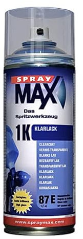 Vernis de Finition Haute Brillance 1k Spreymax - Bombe Aérosol Spray de Vernis de Finition Monocomposant 1k Carosserie Auto Moto - Brillant - 400 ml - Ref. 680054