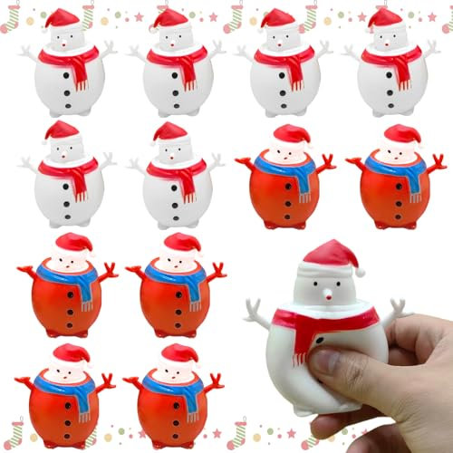 Shinybox Weihnachtsmann Stressball, 12 Stück Weihnachtsmann Stress Spielzeug, Weihnachten Spielzeug, Weihnachtsspiele, Weihnachtsfeier Stress Relief und Spaß, Weihnachtstag Party Geschenk Mitgebsel