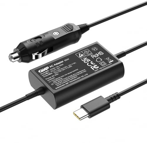 Caricatore Auto USB-C 65W,Caricabatteria Auto Accendisigari 12V-24V Compatibile con Dell HP Lenovo Asus Acer Samsung Google Chromebook MacBook
