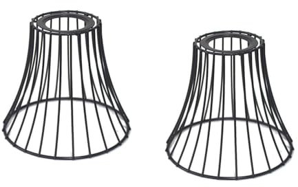 2x Metall Korb Lampenschirm Hängelampe Stehlampe Pendelleuchtenschirm Korblampen Hängend Weihnachtsglocke Tischleuchte Ersatzschirm Zubehör für Weihnachten Deko Tischlampe Hängeleuchte Deckenlampe