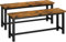 HOOSENG Table Benches,Set of 2,Dining Bench100x30x43.5cm Small Bench Kitchen Bench with Metal Legs (Brown)