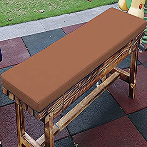 Wasserdichtes Bankkissen mit hochdichtem Schaumstoff für Garten und Terrasse, rutschfestes Outdoor-Kissen für 2- 4-Sitzer-Bank, Braun, 120 x 40 x 5 cm