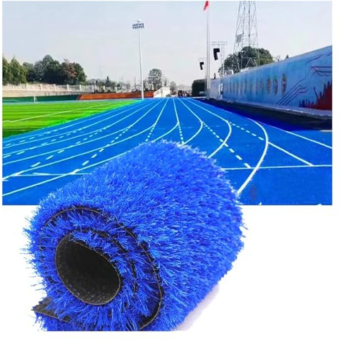 Kanduo Pelouse synthétique Tapis de Gazon Artificiel Bleu, Tapis de Fausse Herbe de Paysage de pelouse, Tapis d'herbe de Patio extérieur, Rouleaux d'herbe Douce Auto-drainants pelouse de Jardin(150x2