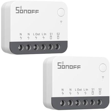 SONOFF ZigBee Smart Light Switch, SONOFF Zigbee Hub Required, Interruptor Inteligente Voice Control with Alexa & Google Home, Neutral Line Required Smart Home Device, Zigbee Switch ZBMINIR2 2-Pack