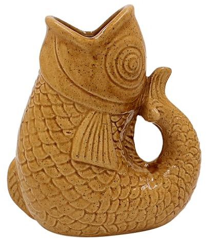 Lesser & Pavey Fish Jug Vase 17cm | Ceramic or Glass for Kitchen Use | Beautiful Cream or Milk Jug for Daily Needs | Versatile Water Jug for Home Decoration