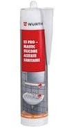 Mastic Silicone Acétate E5 PRO translucide, 310 ml, Résistant à 100 °C, Pour Sanitaire, 0,98 g/cm³, Bonne compatibilité avec les peinture, Résistant et étanche au bitume