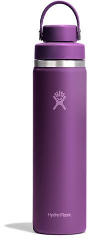 Hydro Flask Water Bottle - Insulated Stainless Steel - Wide Mouth Flex Chug Lid, Non Spill, Leakproof in 24 Oz Beachplum Purple