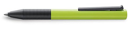LAMY tipo K Tintenroller 337 - Rollpen aus hochglänzendem Kunststoff in der Farbe Limette Grün mit integrierter Clip-/Drücker-Mechanik - Tintenrollermine M 66 blau - Strichbreite B