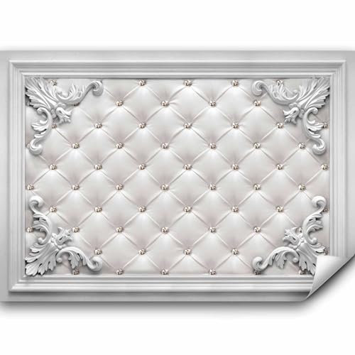 murando - Vlies Fototapete Leder Optik 300x210cm- Foto Tapete Schlafzimmer Wohnzimmer Vliestapete XXL Wandtapete Motivtapeten Bildtapete 3d Effekt Wand Dekoration - Steppmuster Ornament f-B-0176-a-a